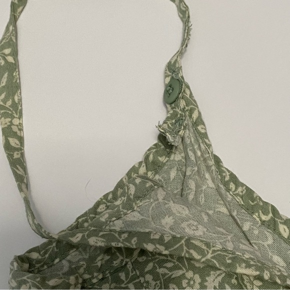 Vtg Womens Ditsy Floral Sage Green Maxi Dress 9/10 Y2K Boho Cottagecore Feminine - Picture 5 of 9